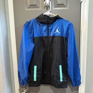 Youth Jordan Blue and Black Windbreaker Jacket size 9/10